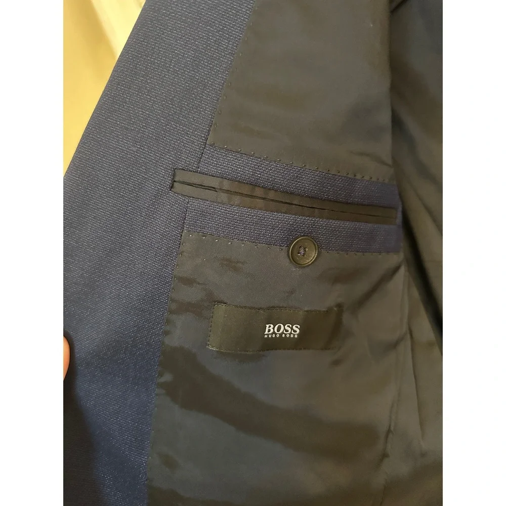 Hugo Boss Wool Suit 36S Jacket 32R Pants Navy Blue 2-Piece Blazer Coat 2 Button